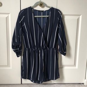 Iris Navy and white romper